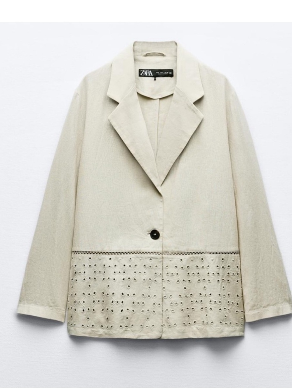 NWT Zara linen Blend embroidered eyelets blazer size M 
🚨FIRM PRICE NO DISCOUNT - Picture 2 of 12